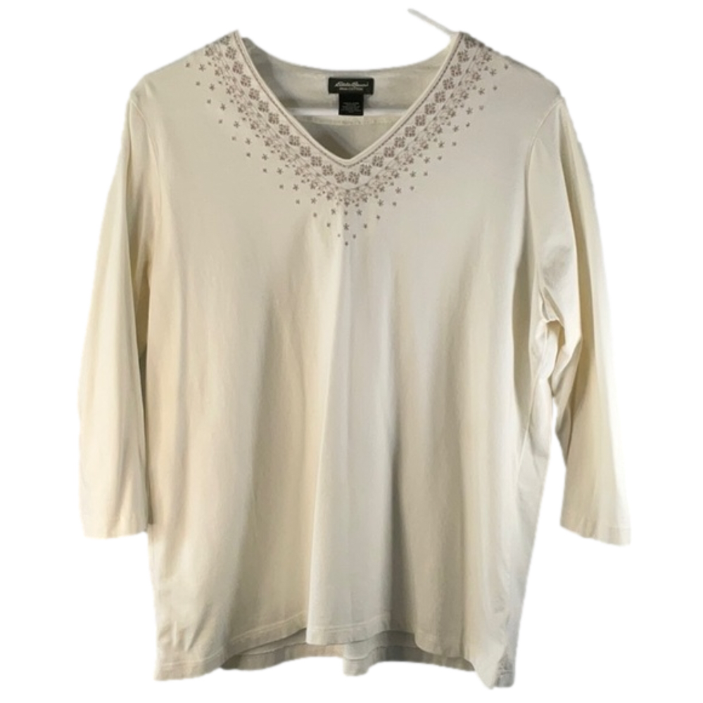 Eddie Bauer Pima Cotton V Neck Tunic Size X-Large